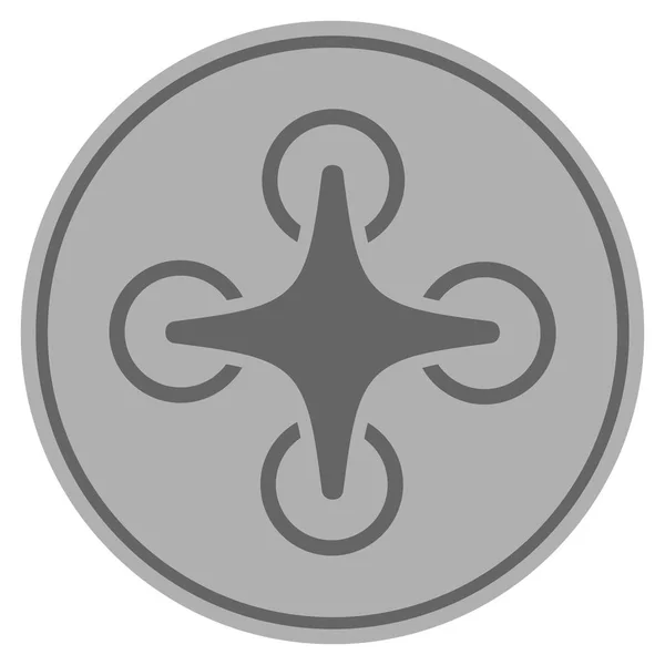 Nanocopter Серебряная монета — стоковый вектор