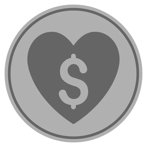 Betaalde Liefde zilveren munt — Stockvector