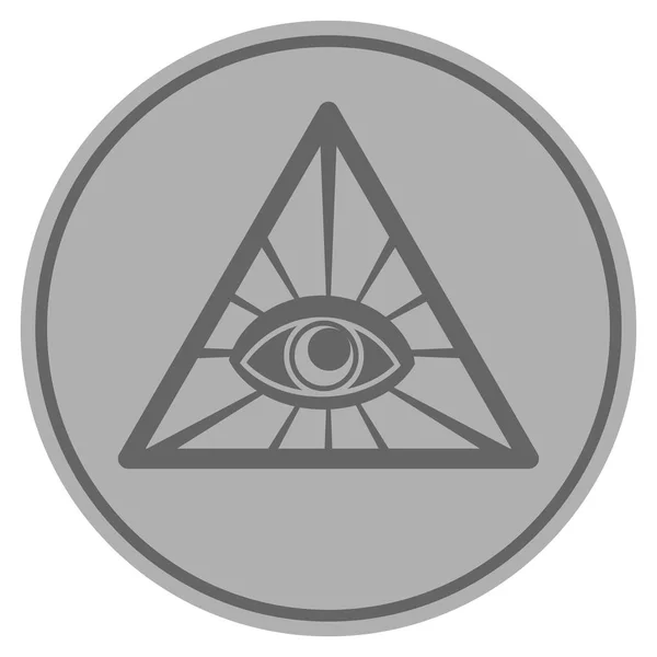 Pyramid Eye Moneda de Plata — Vector de stock