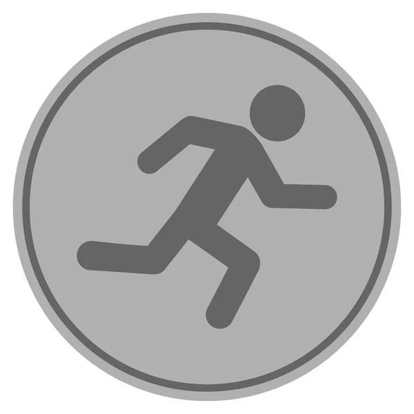 Běžící muž stříbrné mince — Stockový vektor