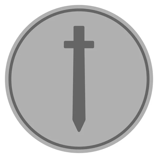 Symboliczne miecza srebrna moneta — Wektor stockowy