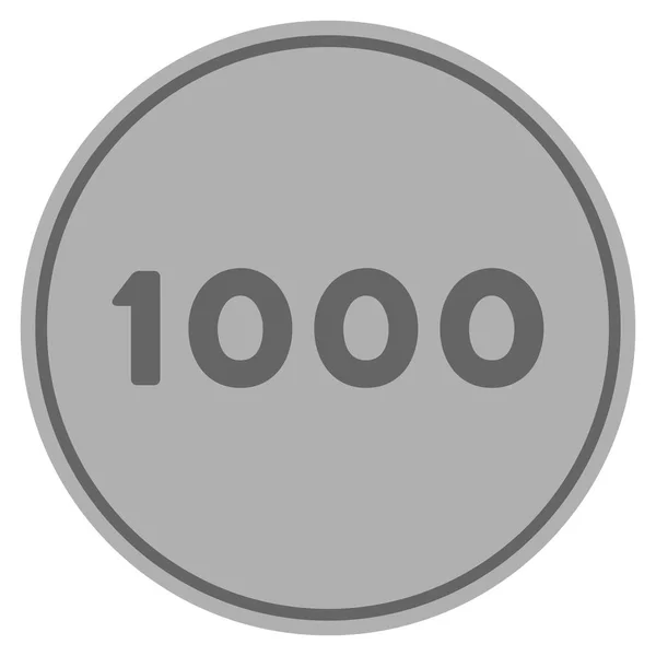 Duizend zilveren munt — Stockvector