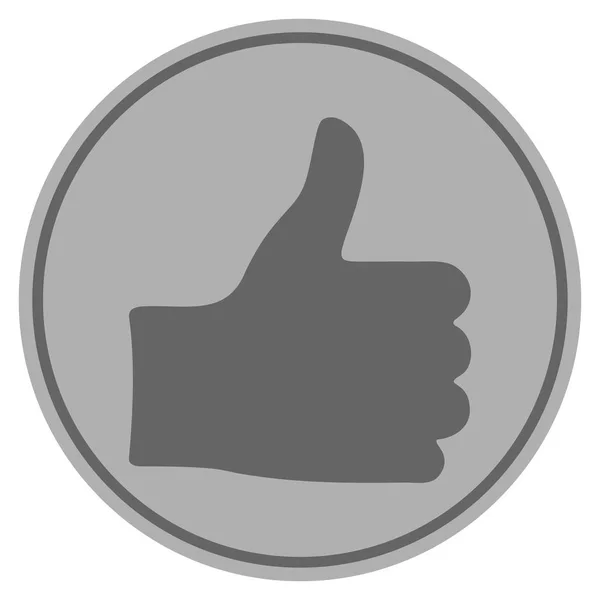 Thumb Up Silver Coin — Stock Vector