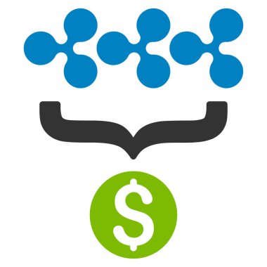 Doları dönüşüm huni düz simgesi dalgalanma