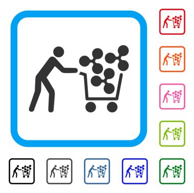 Müşteri sepeti dalgalanma simgesi çerçeveli