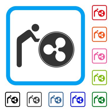 Dalgalanma sikke haddeleme kişi simgesi çerçeveli