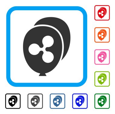 Dalgalanma balonlar simgesi çerçeveli