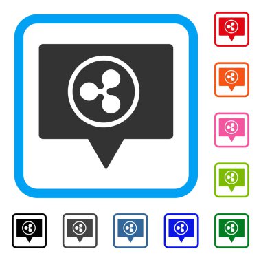 Dalgalanma afiş simgesi çerçeveli