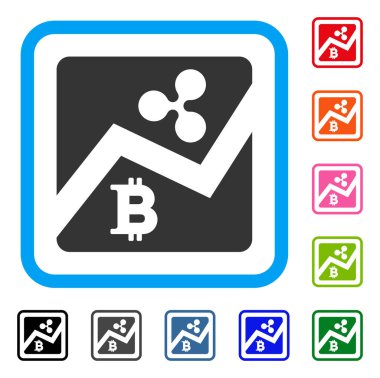 Dalgalanma Bitcoin Döviz Piyasası simgesi çerçeveli