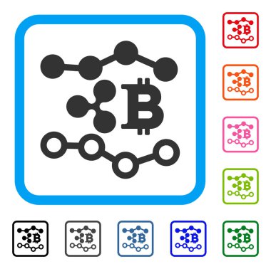 Dalgalanma Bitcoin Eğilimler simgesi çerçeveli