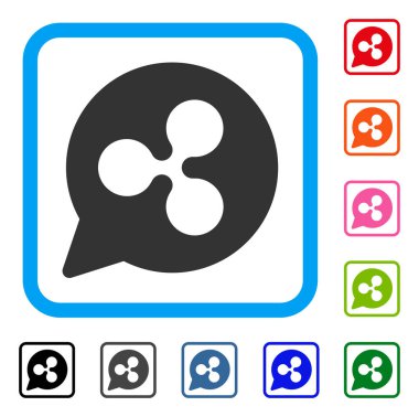 Dalgalanma bulut balon simgesi çerçeveli