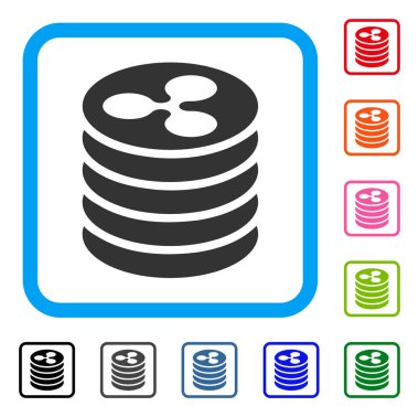 Dalgalanma sikke yığını simgesi çerçeveli