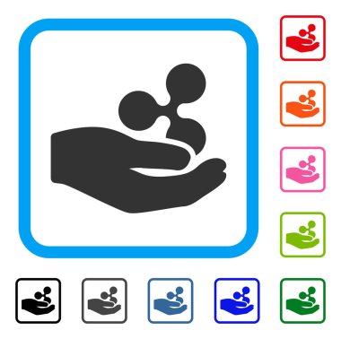 Dalgalanma bağış el simgesi çerçeveli