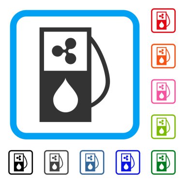 Dalgalanma benzin istasyonu simgesi çerçeveli