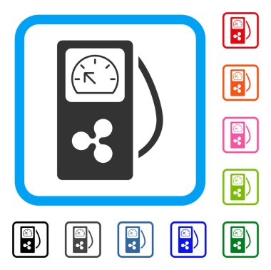 Dalgalanma benzin istasyonu simgesi çerçeveli