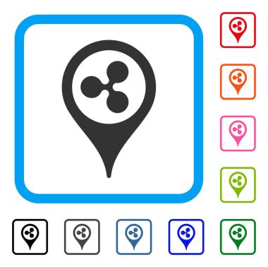 Dalgalanma harita işareti simgesi çerçeveli