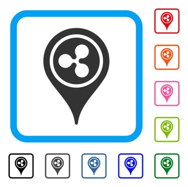 Dalgalanma harita işaretçi simgesi çerçeveli