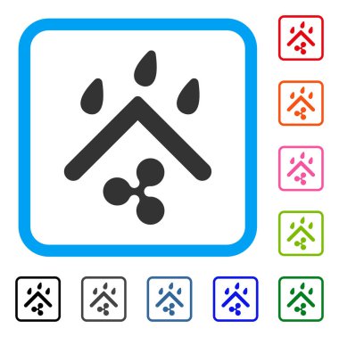 Dalgalanma yağmur koruma simgesi çerçeveli