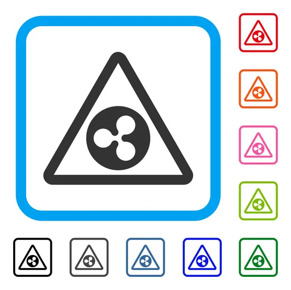 Ripple Warning Framed Icon — Stock Vector