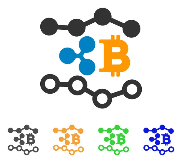 Ripple Bitcoin Trends Vektorsymbol — Stockvektor