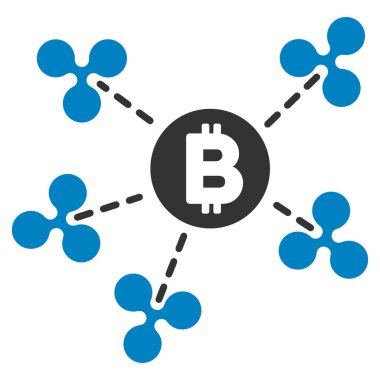 Bitcoin dalgalanma ağ düz simgesi