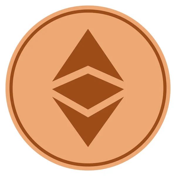 Moneda de bronce clásica de Ethereum — Archivo Imágenes Vectoriales