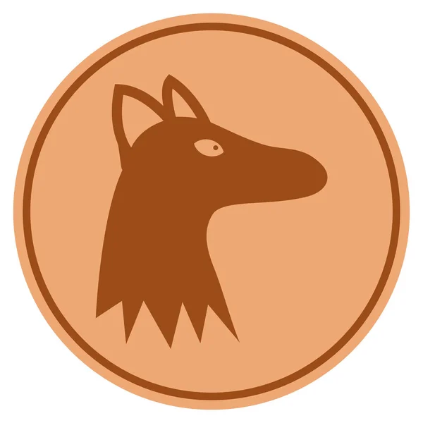 Fox hoofd bronzen munt — Stockvector