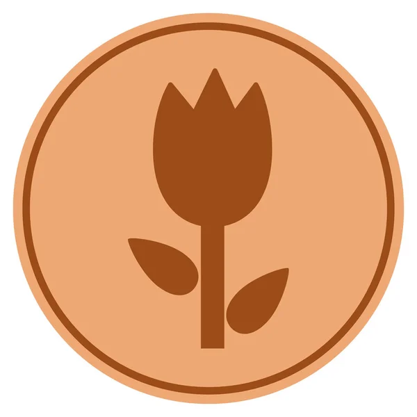 Moeda de bronze tulipa — Vetor de Stock