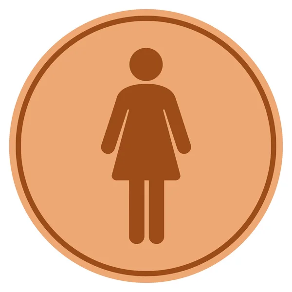 Mulher Moeda de Bronze — Vetor de Stock