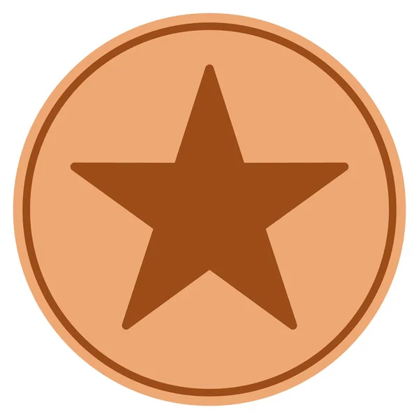 Moeda de bronze de estrela de 5 dedos — Vetor de Stock
