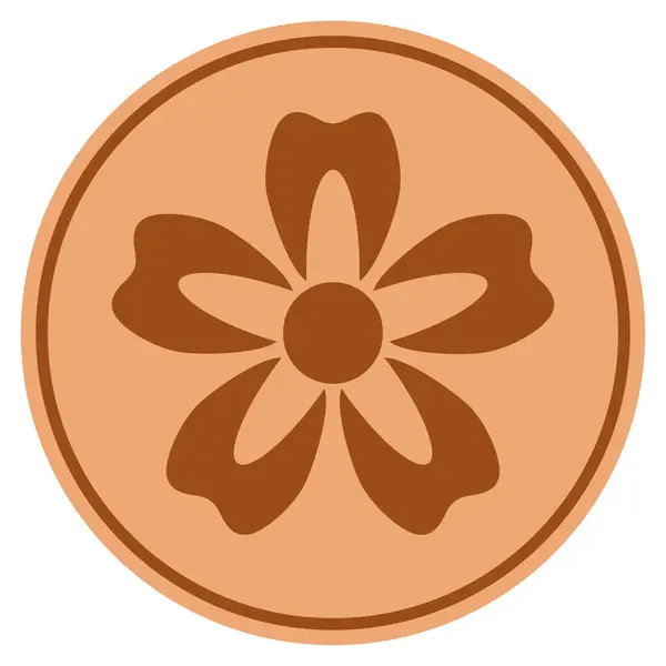 Квітка бронзова монета — стоковий вектор