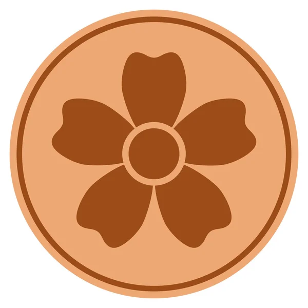Квітка бронзова монета — стоковий вектор