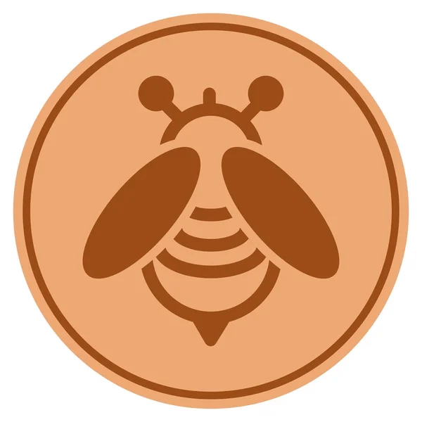 Moeda de Bronze de abelha — Vetor de Stock