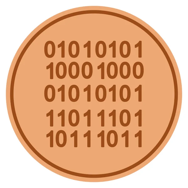 Binaire Code bronzen munt — Stockvector