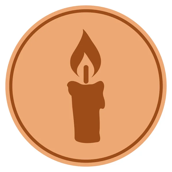 Candle Bronze Coin — Stock Vector