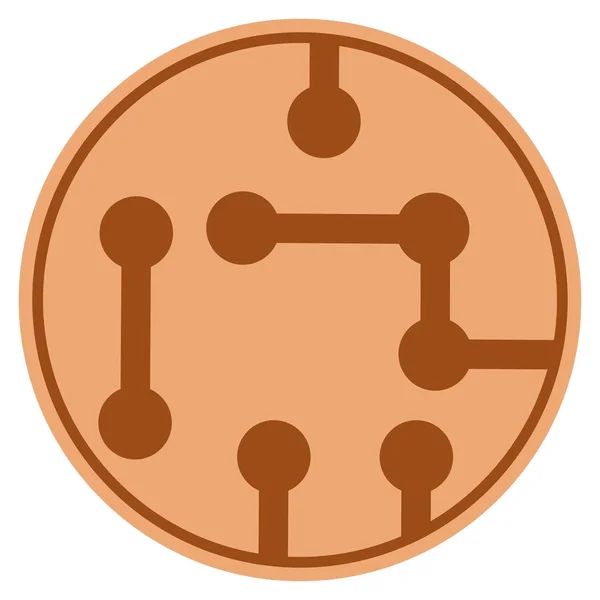 Circuit Bronze Coin — Stok Vektör