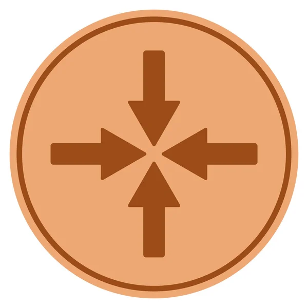 Colisionar flechas moneda de bronce — Vector de stock