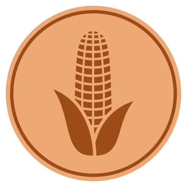 Кукурудза бронзова монета — стоковий вектор