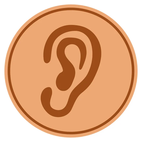 Ear Bronze Coin — Stock Vector