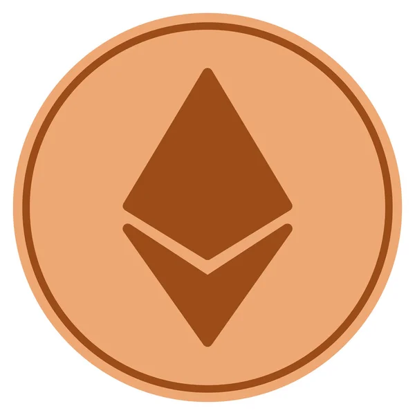 Ethereum Bronze Coin — Stock Vector