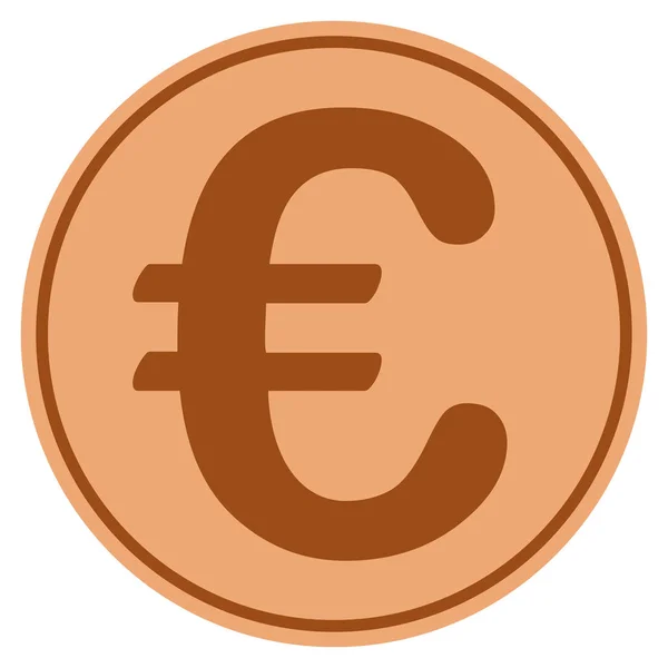 Бронзовая монета евро — стоковый вектор