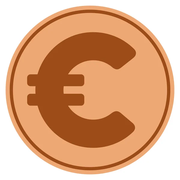 Euro Bronze Coin — Stockový vektor
