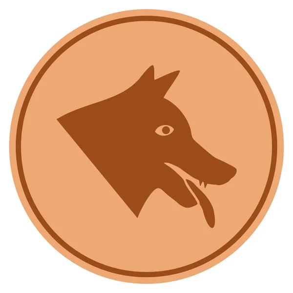 Boze hond bronzen munt — Stockvector