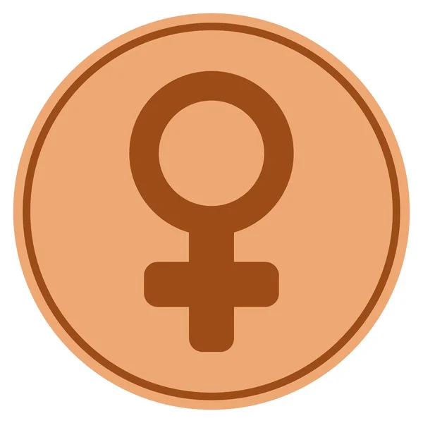 Symbole Féminin Pièce de bronze — Image vectorielle