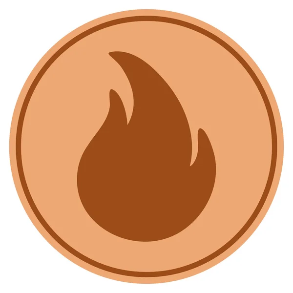 Pièce de bronze feu — Image vectorielle