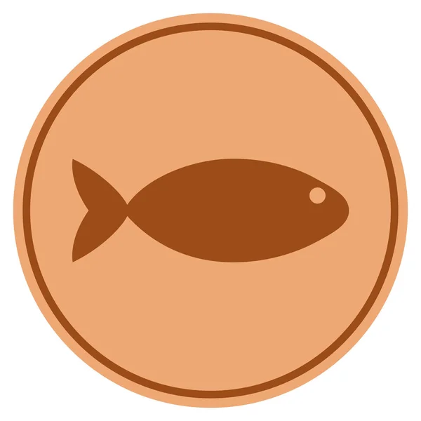 Moeda de Bronze de peixe —  Vetores de Stock