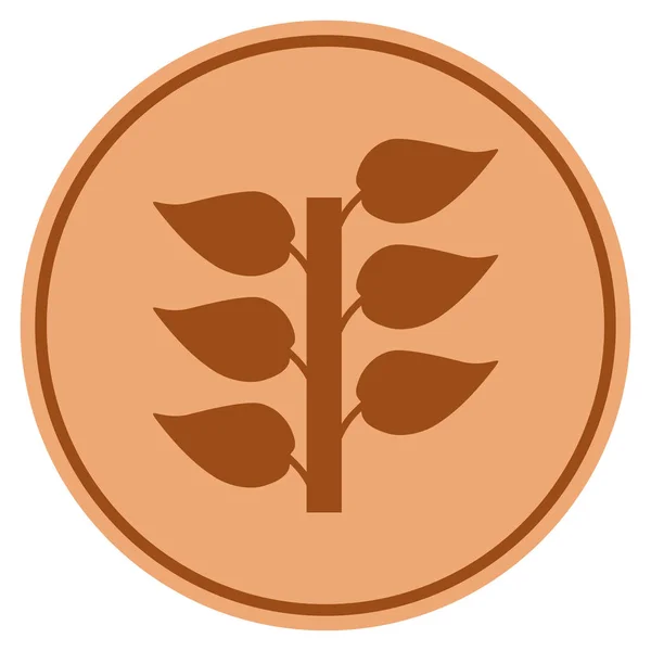 Moeda de Bronze Flora Plant — Vetor de Stock