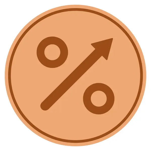Groeiend percentage bronzen munt — Stockvector
