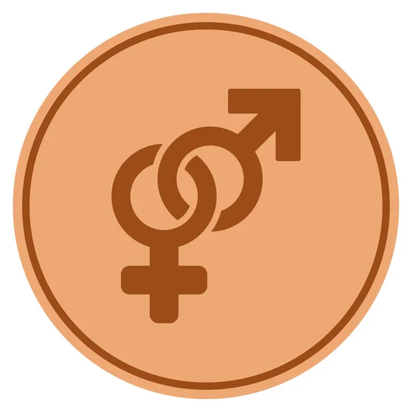 Symbole hétérosexuel Pièce de bronze — Image vectorielle