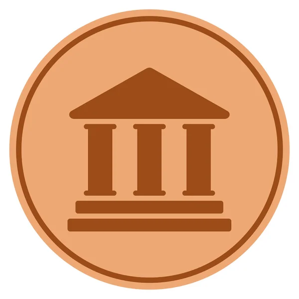 Knihovna, budova bronzová mince — Stockový vektor